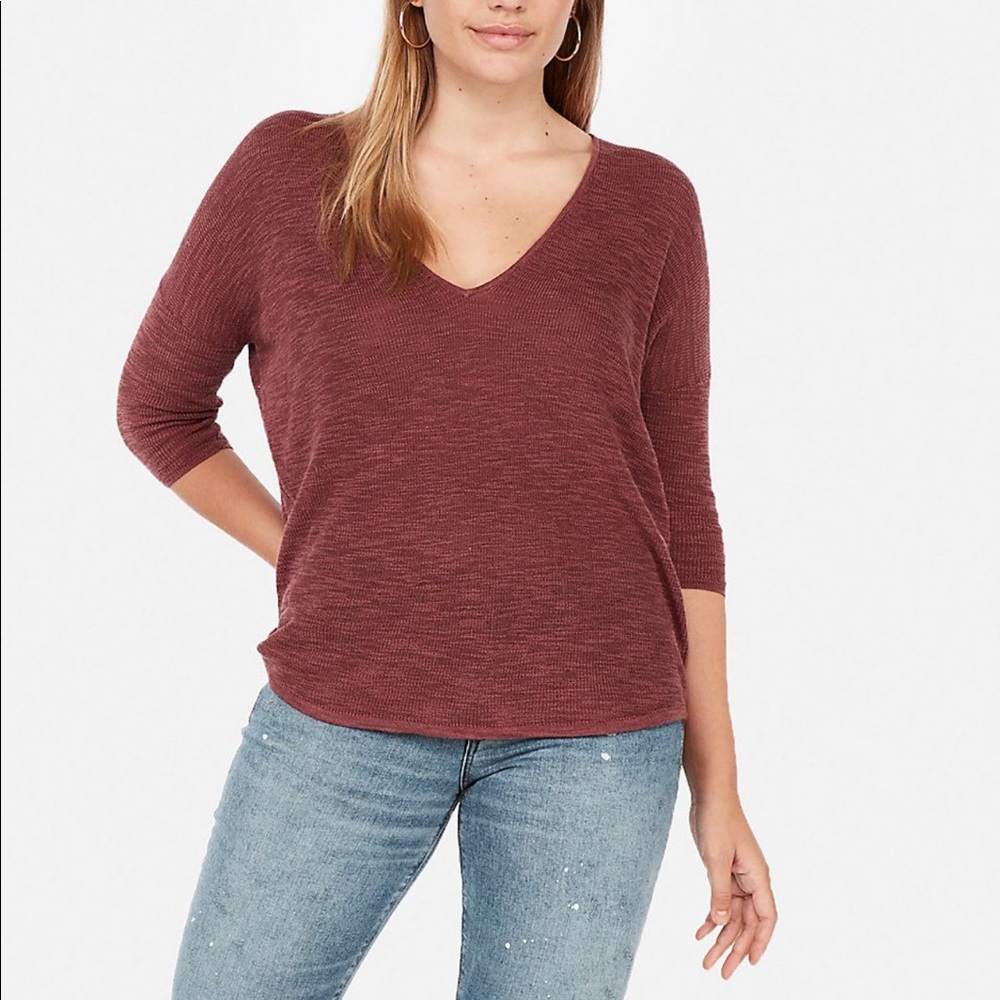 NWT Express V-Neck Slub London Tunic Sweater